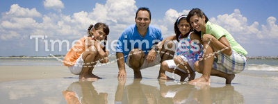 Family on beach vacation
