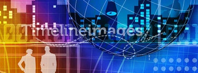 Abstract business and IT background