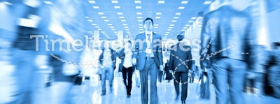 Business people motion blur