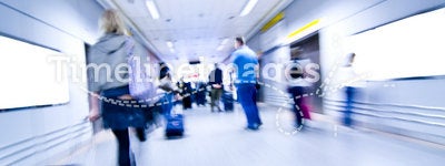 Blurred people on airport