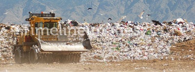 Bulldozer at the dump