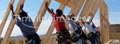 Workers Building a New Home - Vertical