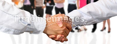 Handshake and business team