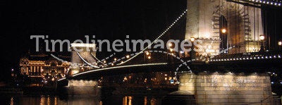 Chain Bridge of Budapest by night