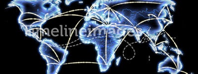 World Map Telecommunications Internet Network