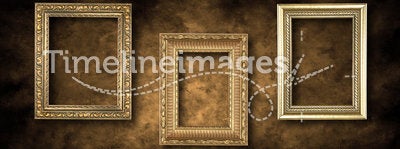 Guilded Empty Picture Frames Hanging
