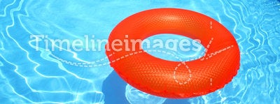 Swim ring in a swimming pool