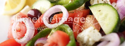 Traditional greek salad close-up
