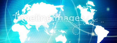 World map technology-style
