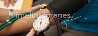 Medical doctor at the blood pressure
