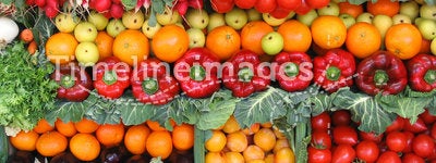Colorful vegetables and fruits
