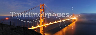 Golden Gate Bridge night scene
