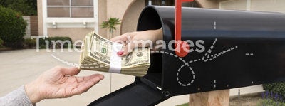 Mailbox handing over money