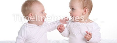 Two babies talking