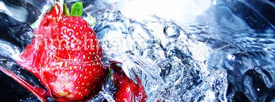 Fresh strawberry in water