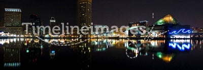 Baltimore Harbor night panorama