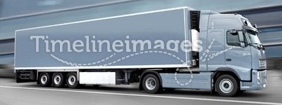Gray semi truck