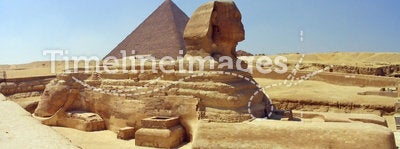 Great Sphinx, Great Pyramid. Giza, Egypt.