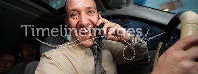 Driver talking cell phone