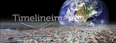 Earth sinking in pollution