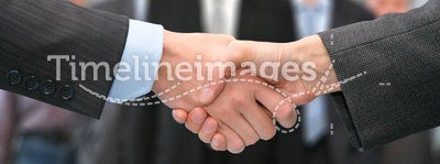 Shaking hands and business team