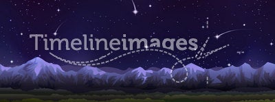 Alpine night panorama