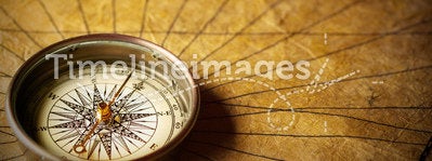 Old Compass and paper