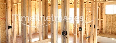 Wooden frame house interior