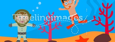 Kids Playing in the Sea