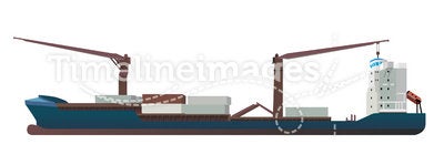 Container ship vector