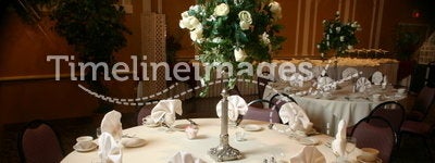 Table setting before a wedding