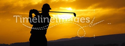 Golfer sunset sw