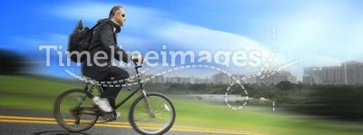 Riding bicycle