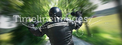 Lone motorbike rider