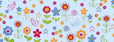 Doodle Flower Garden Seamless Repeat Pattern
