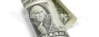 Rolled One Dollar Bill