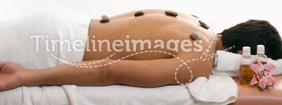 Male thermal stone spa treatment