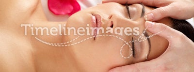 Close-up of Attractive Woman Relaxing Spa