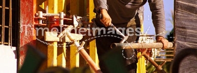 Construction worker formwork