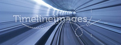 One blue tunnel in high speed