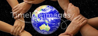 Hands Framing the Earth