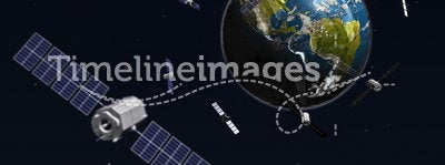 Satellites and earth